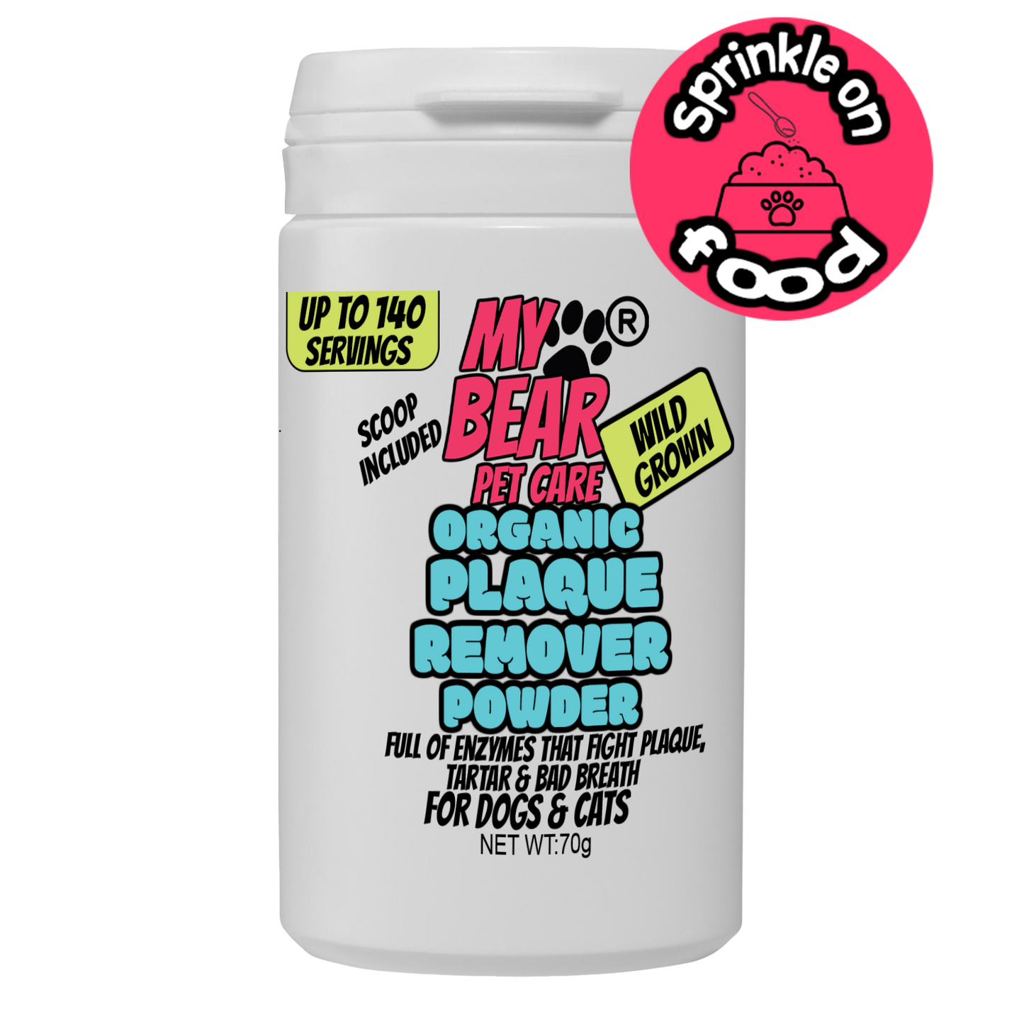 MY BEAR PET CARE WILD GROWN 100% ORGANIC NATURAL SEAWEED POWDER FOR DOGS & CATS FOR DENTAL CARE FOOD TOPPER