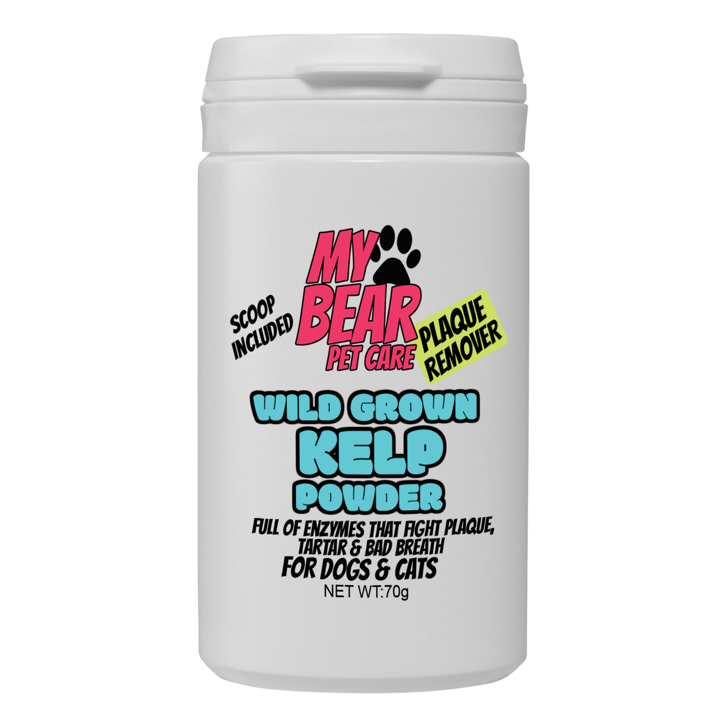 MY BEAR PET CARE WILD GROWN 100% NATURAL SEAWEED POWDER FOR DOGS & CATS FOR DENTAL CARE FOOD TOPPER