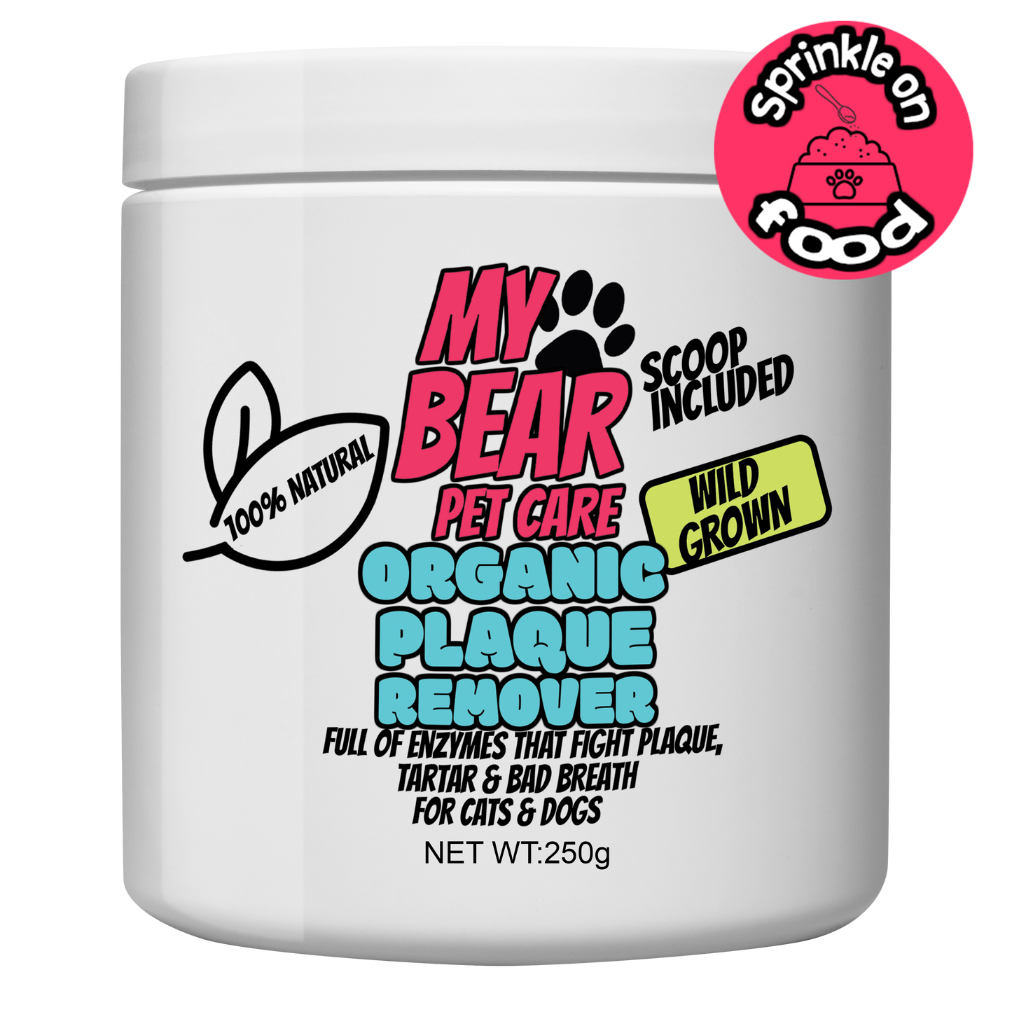 MY BEAR PET CARE WILD GROWN 100% ORGANIC NATURAL SEAWEED POWDER FOR DOGS & CATS FOR DENTAL CARE FOOD TOPPER