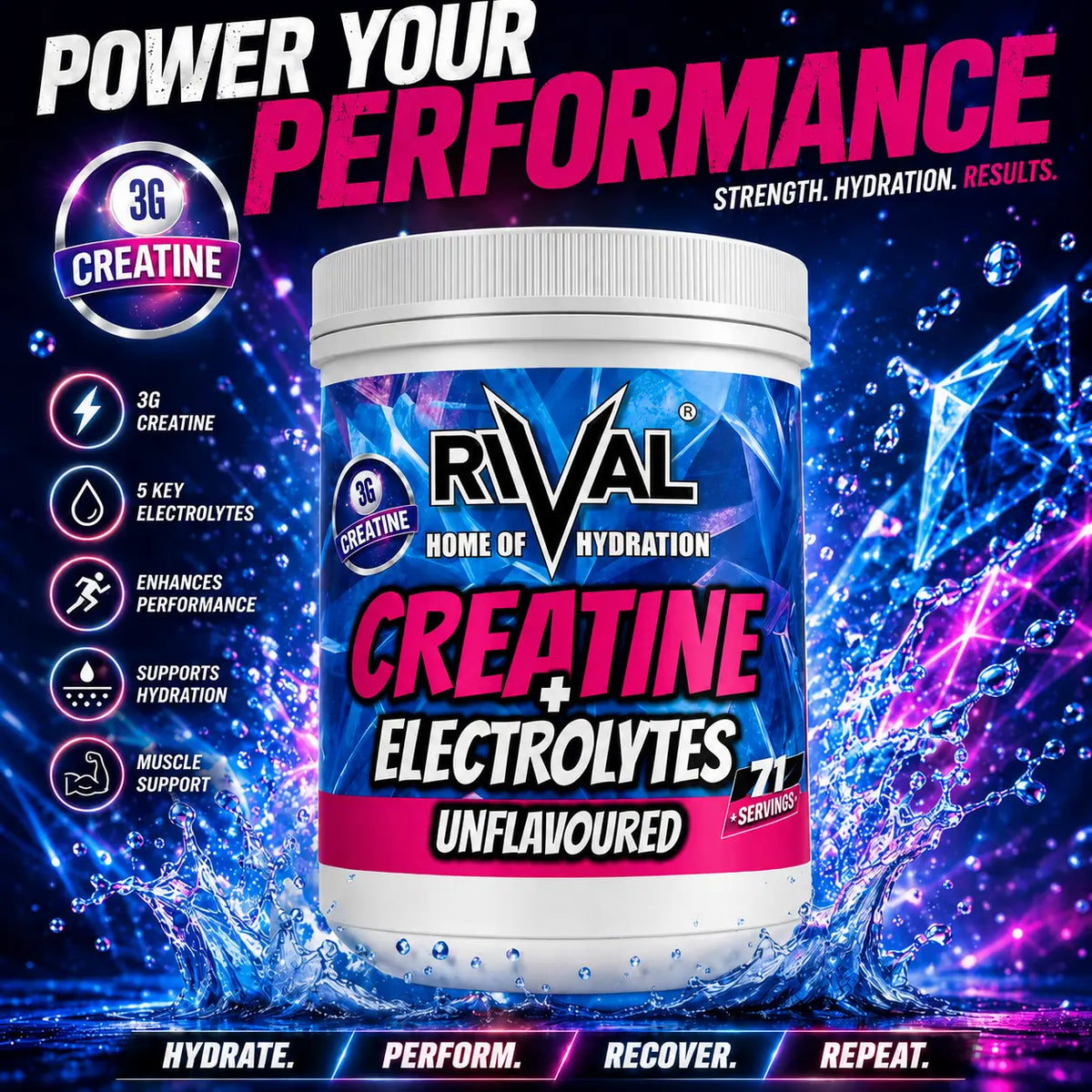 RIVAL CREATINE + ELECTROLYTE POWDER 250g