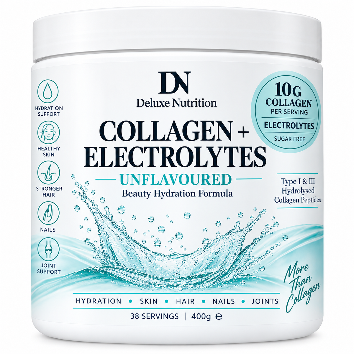 UNFLAVOURED BOVINE COLLAGEN & ELECTROLYTE POWDER | TYPES 1 & 3 | LIFESTYLE GRADE 400g