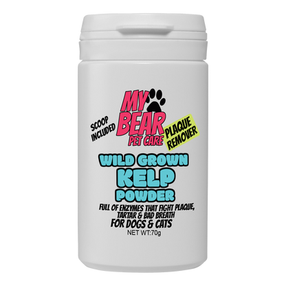 MY BEAR PET CARE WILD GROWN 100% NATURAL SEAWEED POWDER FOR DOGS & CATS FOR DENTAL CARE FOOD TOPPER