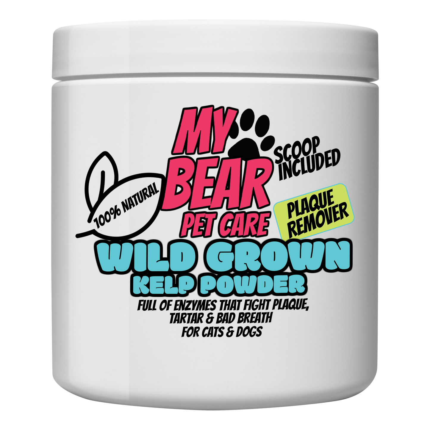 MY BEAR PET CARE WILD GROWN 100% NATURAL SEAWEED POWDER FOR DOGS & CATS FOR DENTAL CARE FOOD TOPPER