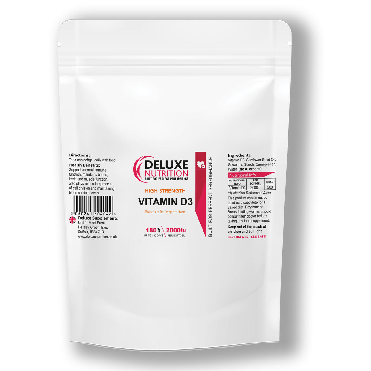 VITAMIN D3 2000iu 180 SOFTGELS HIGH STRENGTH
